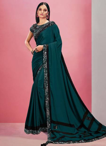Teal Colour mohmanthan ZEINA New Stylish Party Wear Heavy Designer Saree Collection 22116